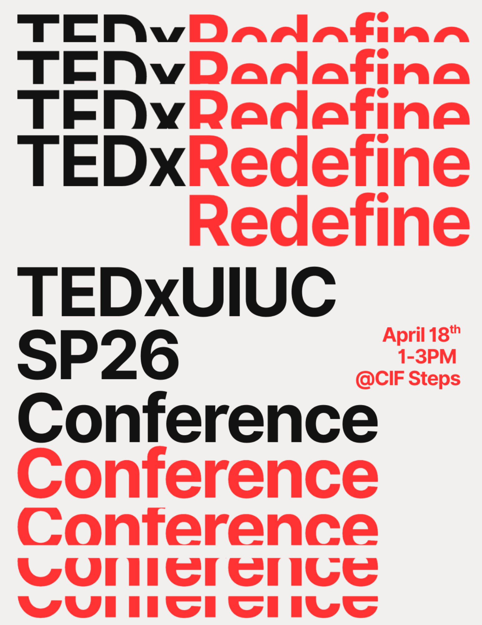 TEDxUIUC event brochure page 1