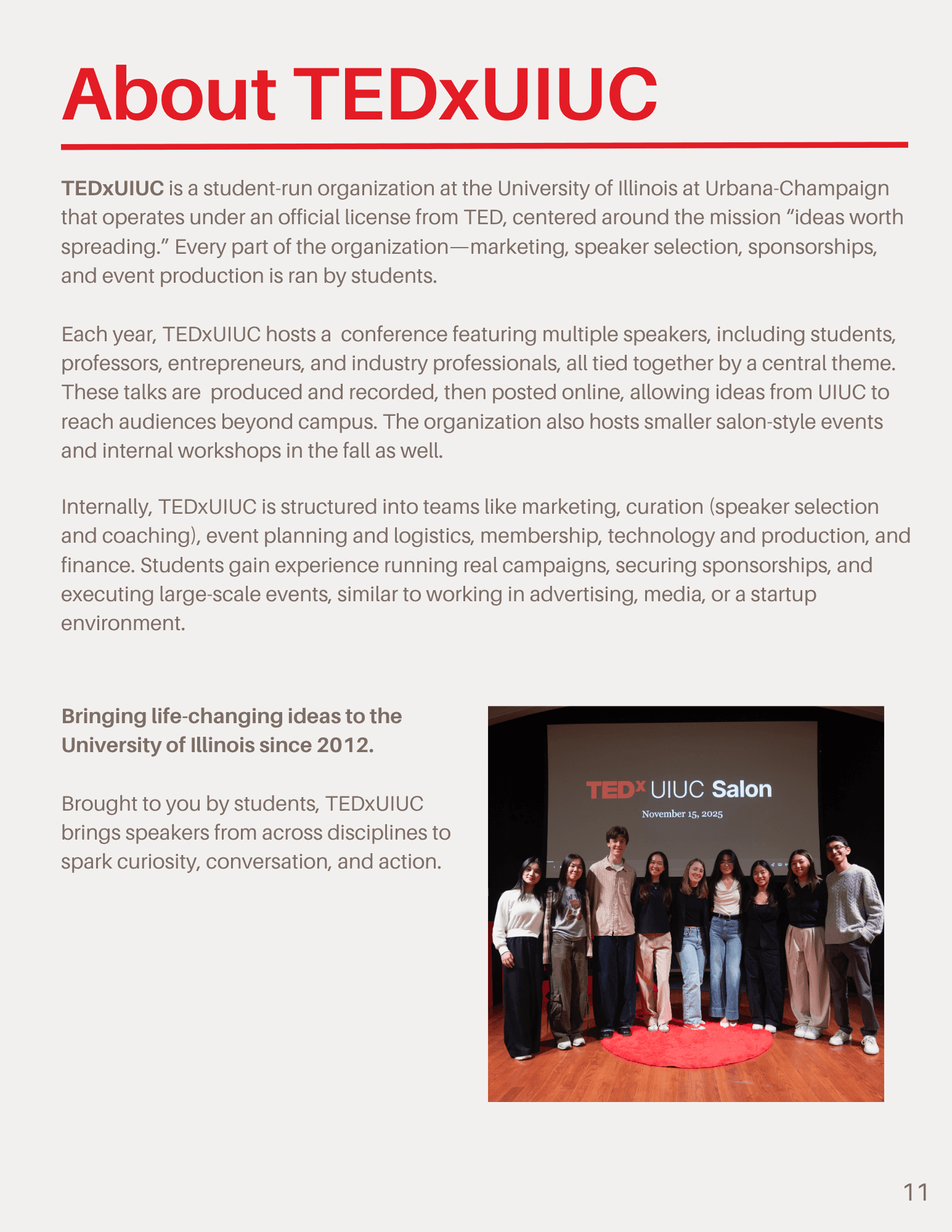 TEDxUIUC event brochure page 11