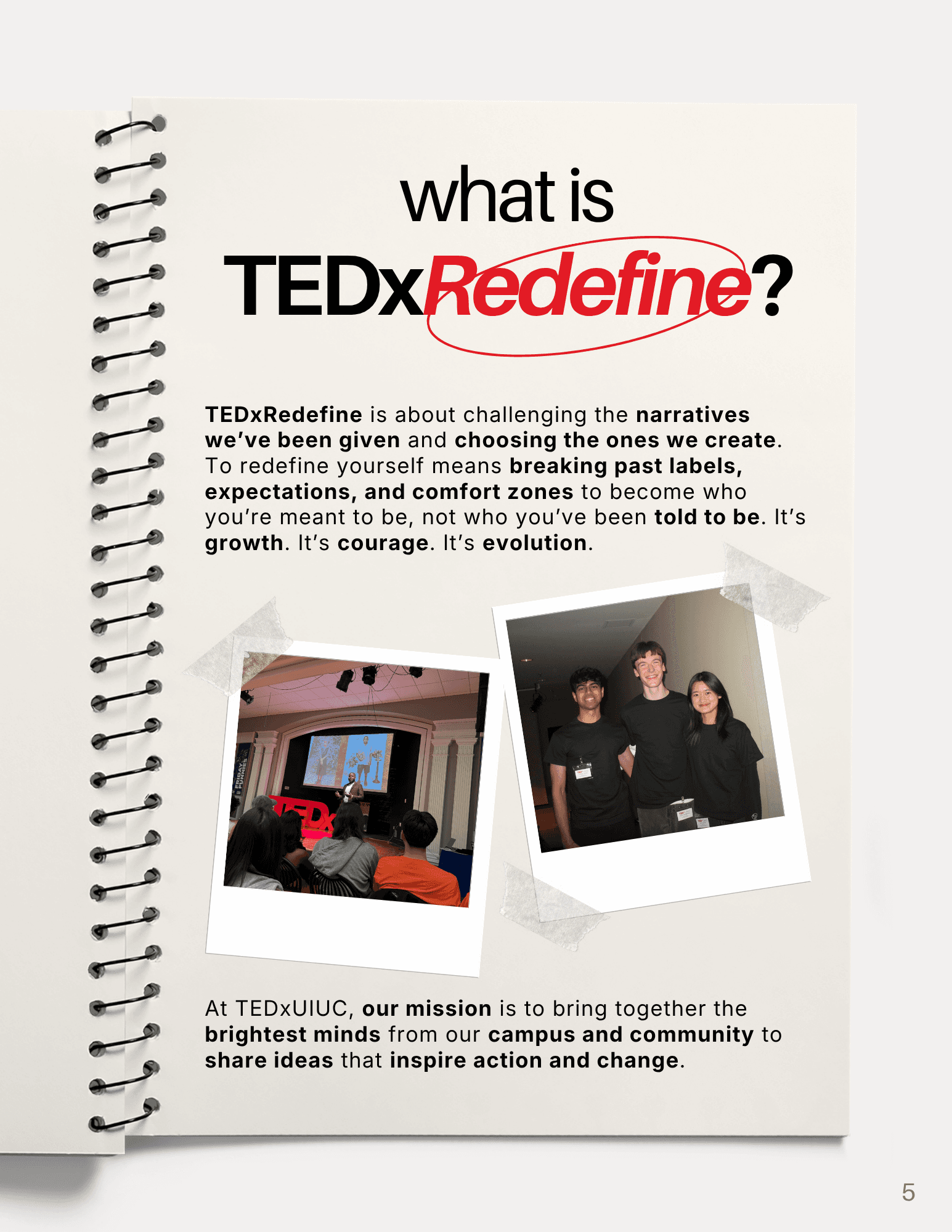 TEDxUIUC event brochure page 5